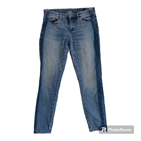 Blank NYC Two Tone Light Blue Wash Crop Mid-rise Jeans. Sz. 27 - Picture 3 of 13